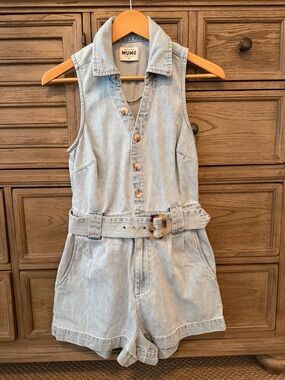 Show Me Your Mumu Denim Romper - EUC
